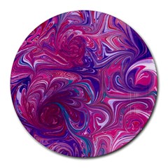 Painted Feathers Round Mousepads