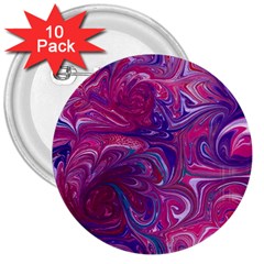 Painted Feathers 3  Buttons (10 Pack)  by kaleidomarblingart