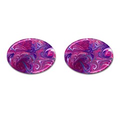 Painted Feathers Cufflinks (oval) by kaleidomarblingart