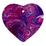 Painted feathers Heart Ornament (Two Sides) Back