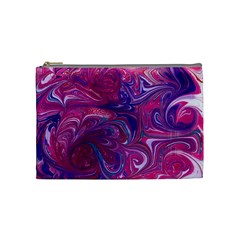 Painted Feathers Cosmetic Bag (medium) by kaleidomarblingart