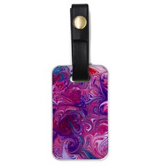 Painted Feathers Luggage Tag (one Side) by kaleidomarblingart