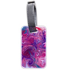 Painted Feathers Luggage Tag (two Sides) by kaleidomarblingart