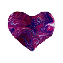 Painted Feathers Standard 16  Premium Flano Heart Shape Cushions by kaleidomarblingart