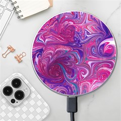 Painted Feathers Wireless Charger by kaleidomarblingart