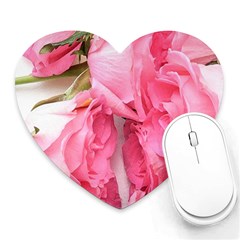 Scattered Magenta Roses Heart Mousepads by kaleidomarblingart