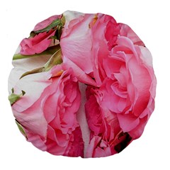 Scattered Magenta Roses Large 18  Premium Round Cushions by kaleidomarblingart