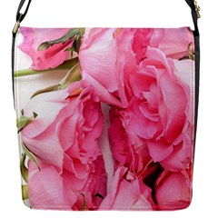 Scattered Magenta Roses Flap Closure Messenger Bag (s) by kaleidomarblingart