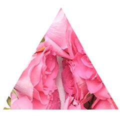 Scattered Magenta Roses Wooden Puzzle Triangle by kaleidomarblingart