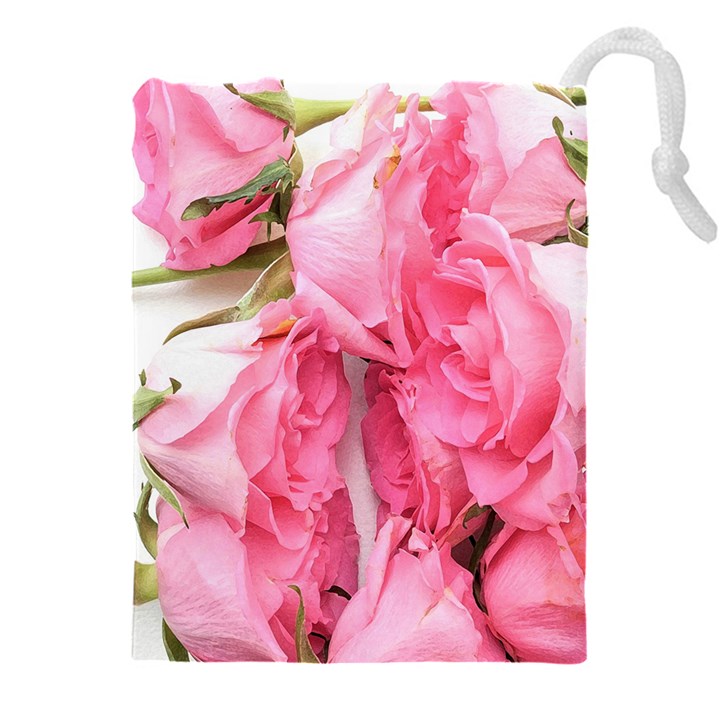 Scattered magenta roses Drawstring Pouch (5XL)