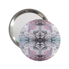 Pink On Grey Arabesque 2 25  Handbag Mirrors by kaleidomarblingart