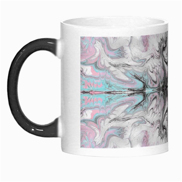 Pink on grey arabesque Morph Mugs