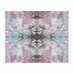 Pink On Grey Arabesque Small Glasses Cloth by kaleidomarblingart