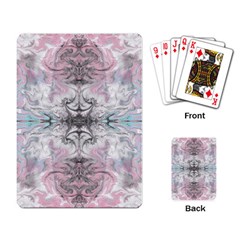 Pink On Grey Arabesque Playing Cards Single Design (rectangle) by kaleidomarblingart