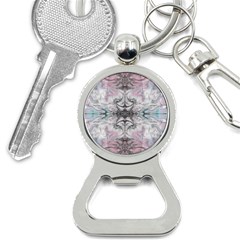 Pink On Grey Arabesque Bottle Opener Key Chain by kaleidomarblingart