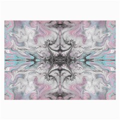 Pink On Grey Arabesque Large Glasses Cloth (2 Sides) by kaleidomarblingart