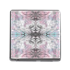 Pink On Grey Arabesque Memory Card Reader (square 5 Slot) by kaleidomarblingart