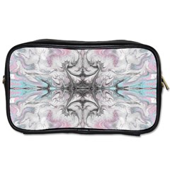 Pink On Grey Arabesque Toiletries Bag (two Sides) by kaleidomarblingart