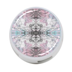 Pink On Grey Arabesque 4-port Usb Hub (one Side) by kaleidomarblingart