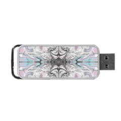 Pink On Grey Arabesque Portable Usb Flash (two Sides) by kaleidomarblingart