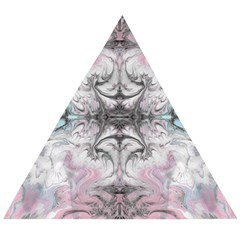 Pink On Grey Arabesque Wooden Puzzle Triangle