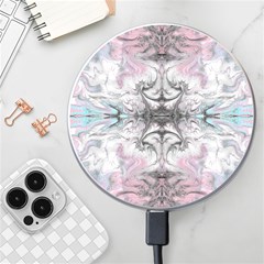 Pink On Grey Arabesque Wireless Charger