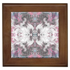 Marbling Symmetry Framed Tile by kaleidomarblingart