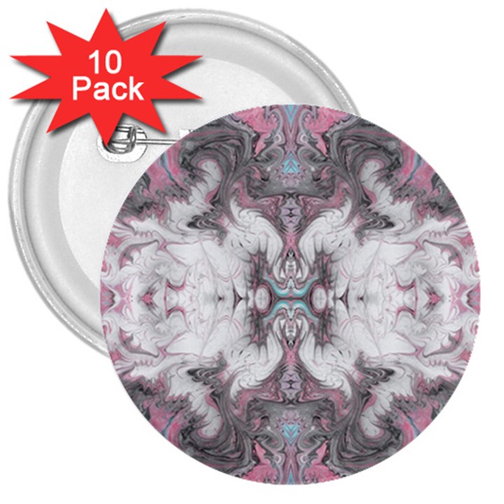 Marbling symmetry 3  Buttons (10 pack) 