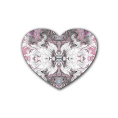 Marbling Symmetry Heart Coaster (4 Pack)  by kaleidomarblingart