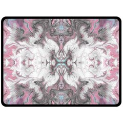 Marbling Symmetry Fleece Blanket (large)  by kaleidomarblingart