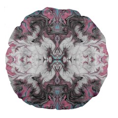 Marbling Symmetry Large 18  Premium Round Cushions by kaleidomarblingart