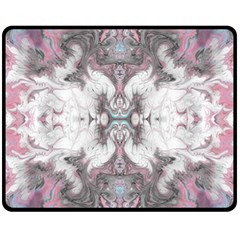 Marbling Symmetry Double Sided Fleece Blanket (medium)  by kaleidomarblingart