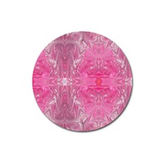 Magenta Repeats Magnet 3  (round) by kaleidomarblingart