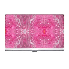 Magenta Repeats Business Card Holder by kaleidomarblingart