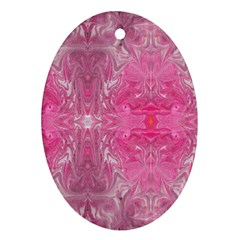 Magenta Repeats Oval Ornament (two Sides) by kaleidomarblingart