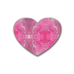 Magenta Repeats Heart Coaster (4 Pack)  by kaleidomarblingart