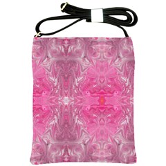 Magenta Repeats Shoulder Sling Bag by kaleidomarblingart