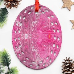 Magenta Repeats Oval Filigree Ornament (two Sides) by kaleidomarblingart