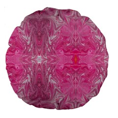 Magenta Repeats Large 18  Premium Round Cushions by kaleidomarblingart