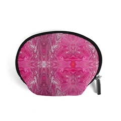 Magenta Repeats Accessory Pouch (small) by kaleidomarblingart