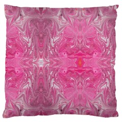 Magenta Repeats Large Flano Cushion Case (one Side) by kaleidomarblingart