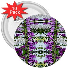 Woven Floral Repeat 3  Buttons (10 Pack)  by kaleidomarblingart