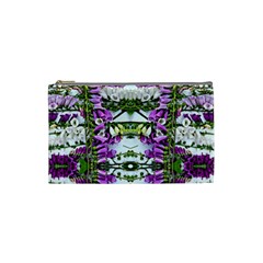 Woven Floral Repeat Cosmetic Bag (small) by kaleidomarblingart