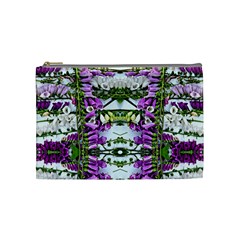 Woven Floral Repeat Cosmetic Bag (medium) by kaleidomarblingart