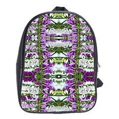 Woven Floral Repeat School Bag (large) by kaleidomarblingart