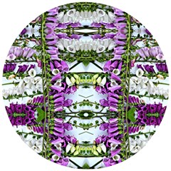 Woven Floral Repeat Wooden Puzzle Round by kaleidomarblingart