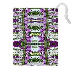 Woven Floral Repeat Drawstring Pouch (4xl) by kaleidomarblingart