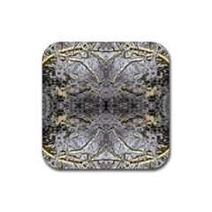 Winter Garden Repeats Rubber Coaster (square)  by kaleidomarblingart