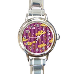 Aesthtic Pink Love Round Italian Charm Watch by designsbymallika