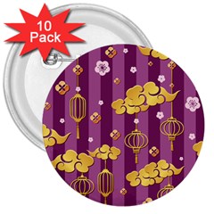 Aesthtic Pink Love 3  Buttons (10 Pack)  by designsbymallika